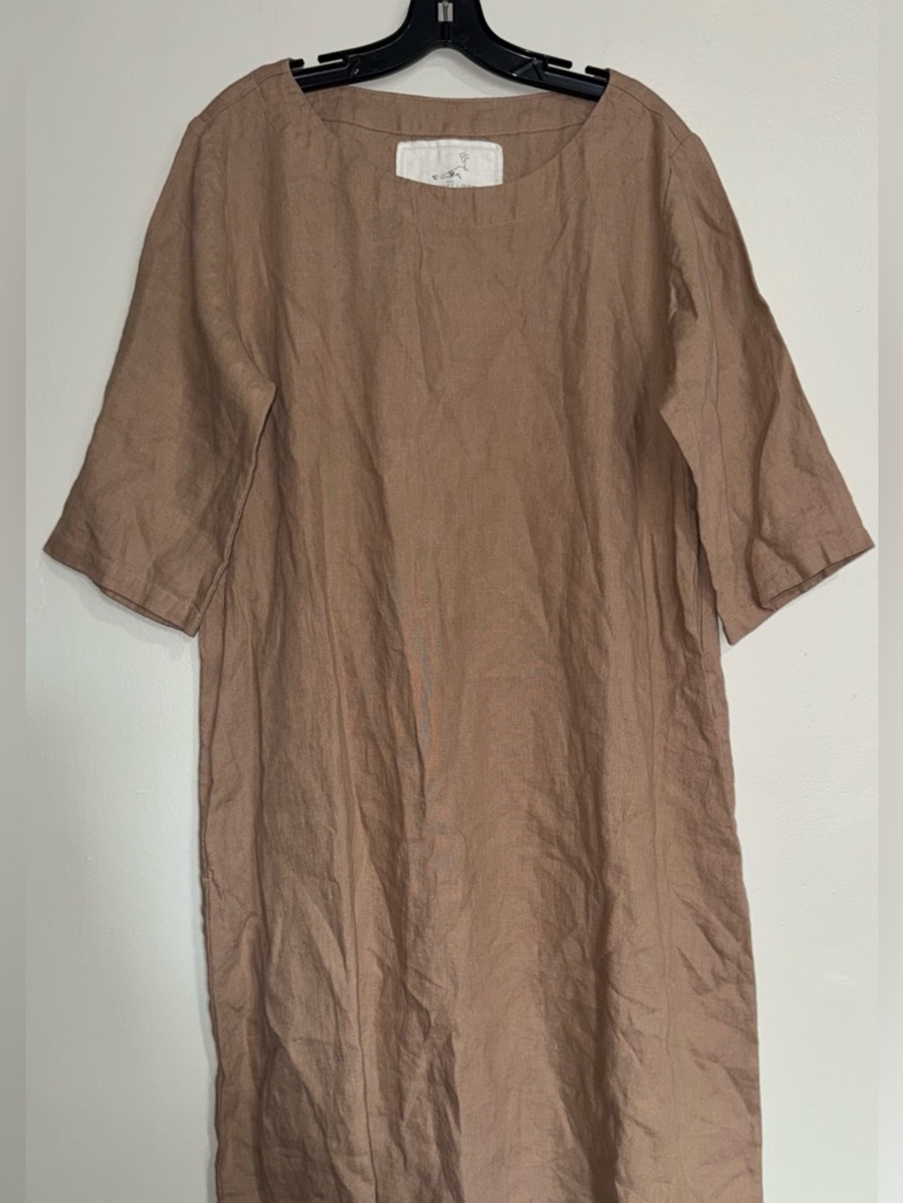 notPERFECTLINEN Taupe Linen Midi Dress - Picture 4 of 9